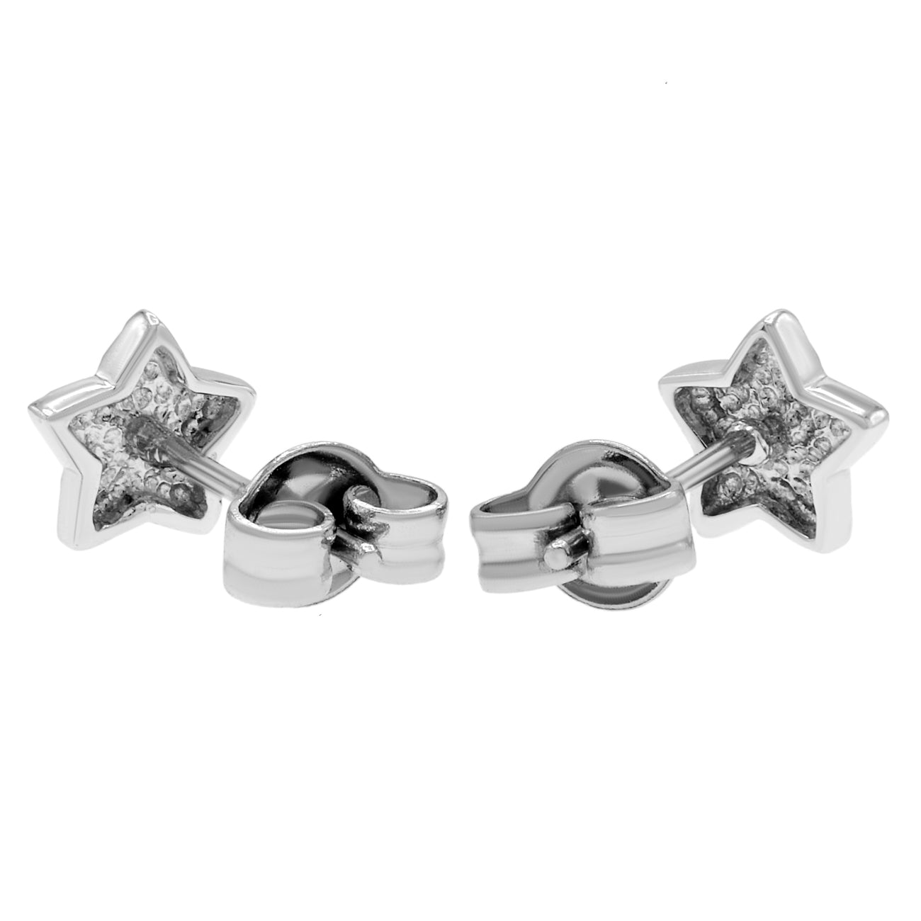 Exclusive Platinum Star Stud Earrings — Side View