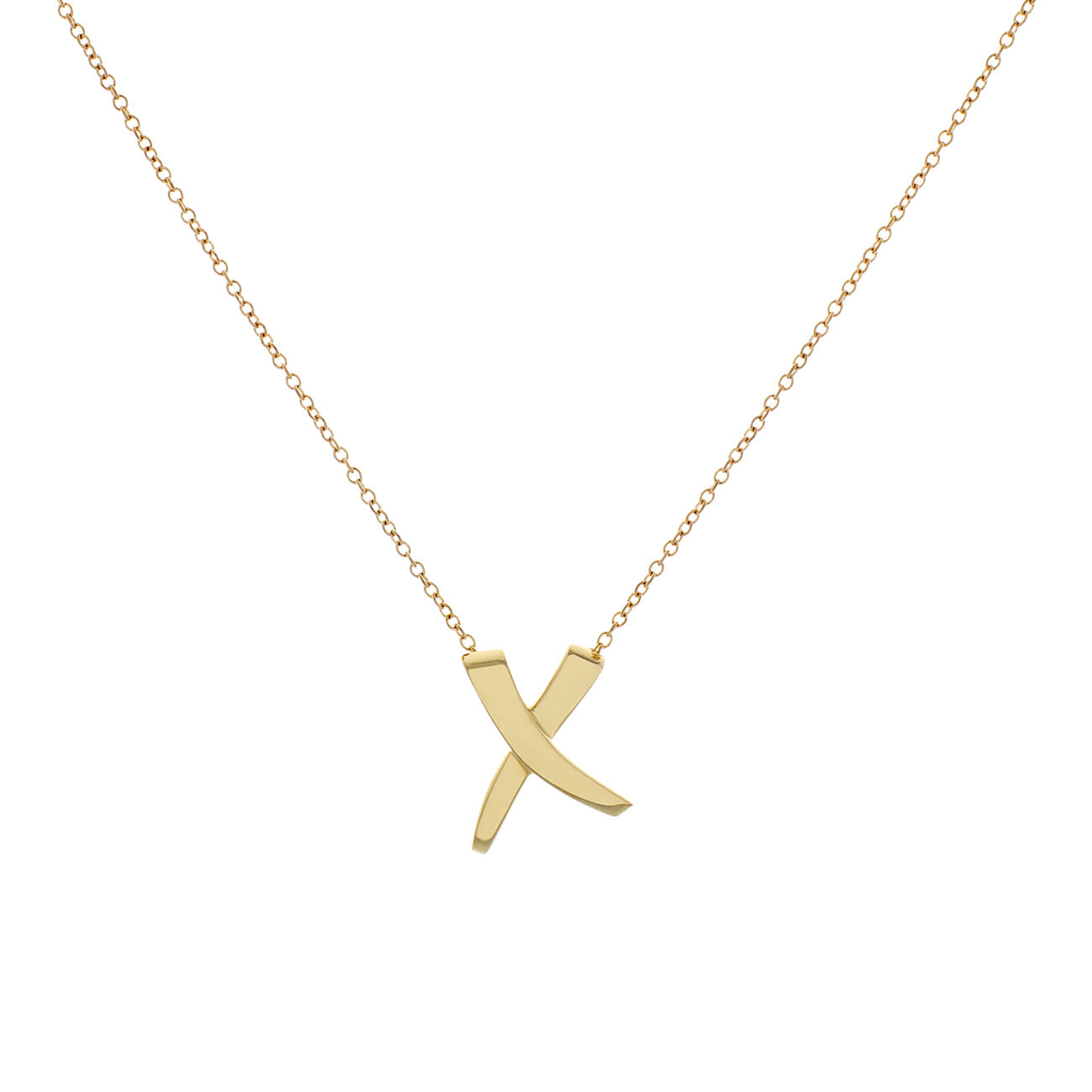 Exclusive Tiffany & Co. 18K Yellow Gold Paloma Picasso Graffiti X Pendant Necklace — Front View