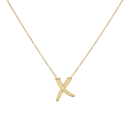 Exclusive Tiffany & Co. 18K Yellow Gold Paloma Picasso Graffiti X Pendant Necklace — Front View
