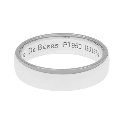 Exclusive De Beers Platinum Wide Court Band — Front View