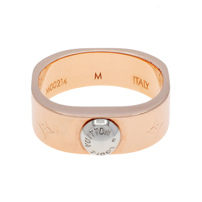 Exclusive Louis Vuitton Brass Monogram Engraved Nanogram Ring — Front View