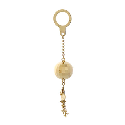 Exclusive Louis Vuitton Gold Mirror Ball Disco Key Chain — Front View