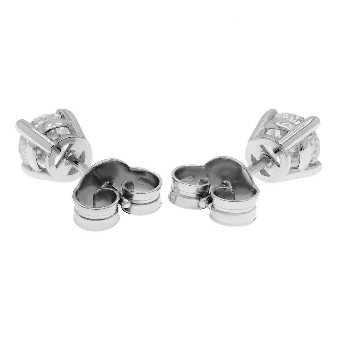 Exclusive 18K White Gold 0.88 Carat Diamond Stud Earrings — Side View