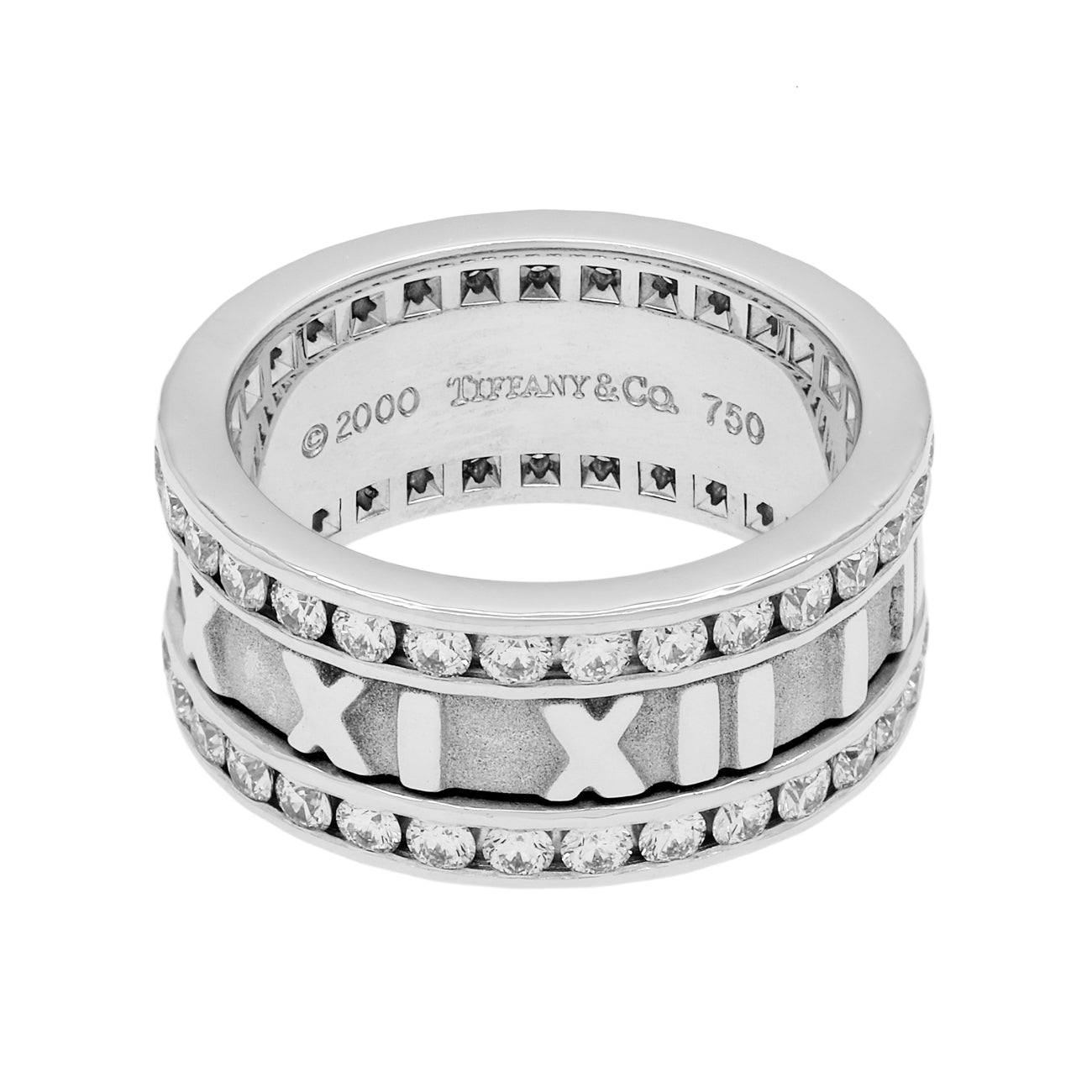 Exclusive Tiffany & Co. 18K White Gold Diamond Atlas Ring — Front View