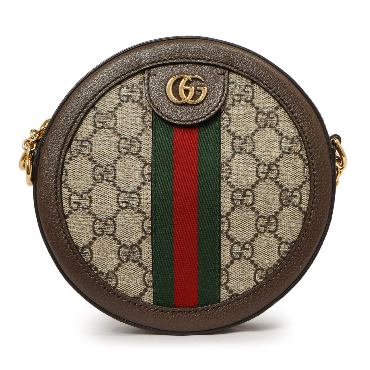 Exclusive Gucci GG Supreme Monogram Web Mini Ophidia Round Shoulder Bag — Side View