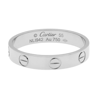 Exclusive Cartier 18K White Gold Love Wedding Band Ring — Front View
