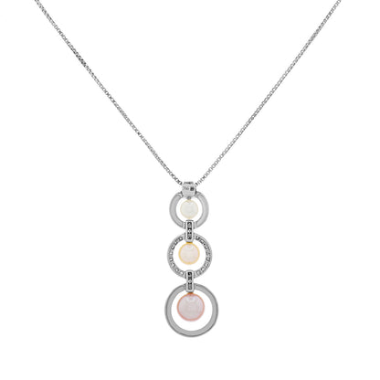 Exclusive 18K White Gold Akoya Pearl Diamond Pendant — Side View