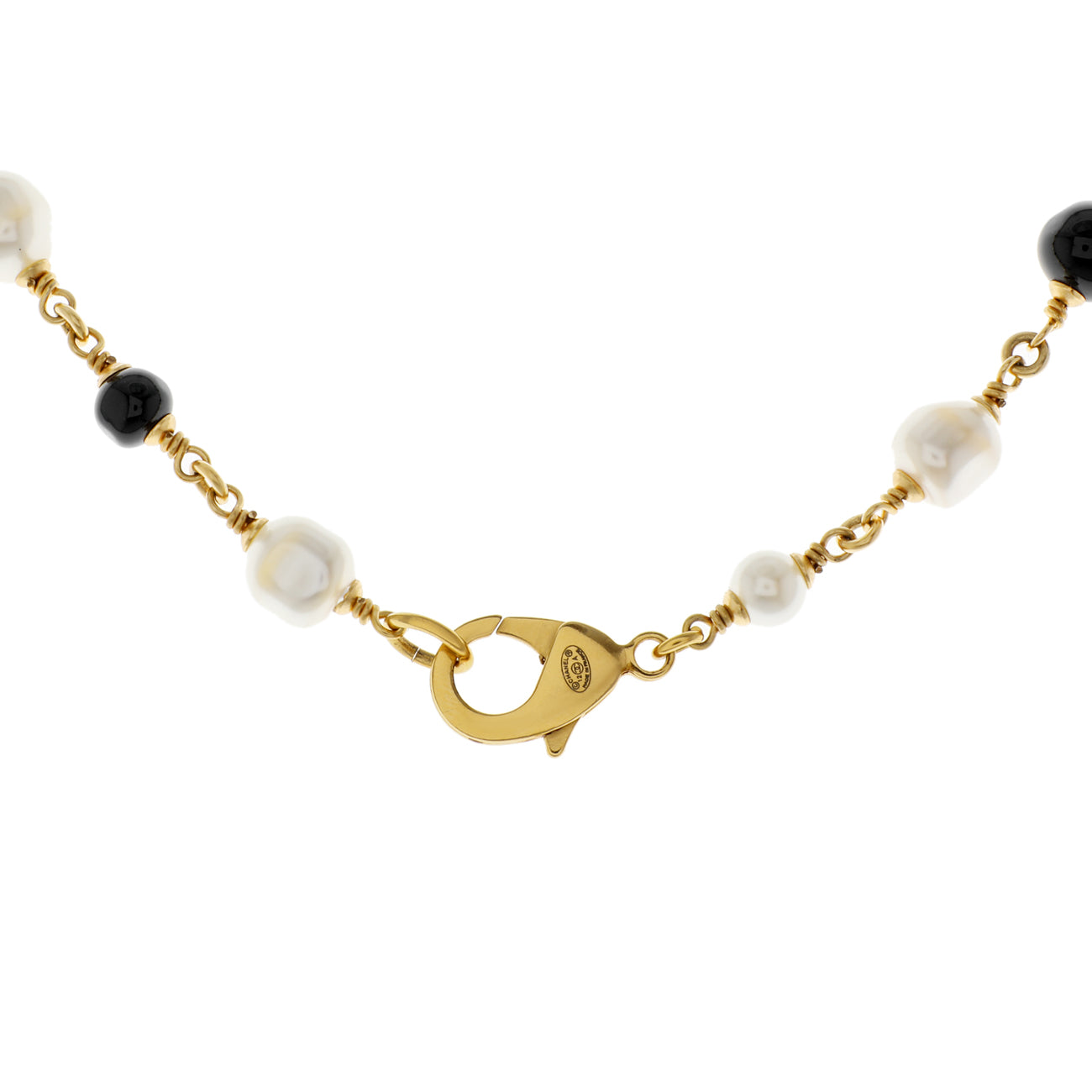 Exclusive Chanel Pearl Beaded CC Long Necklace — Back View