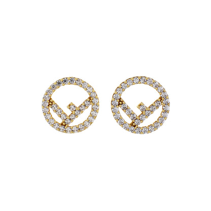 Exclusive Fendi Crystal F is Fendi Earrings — Front View