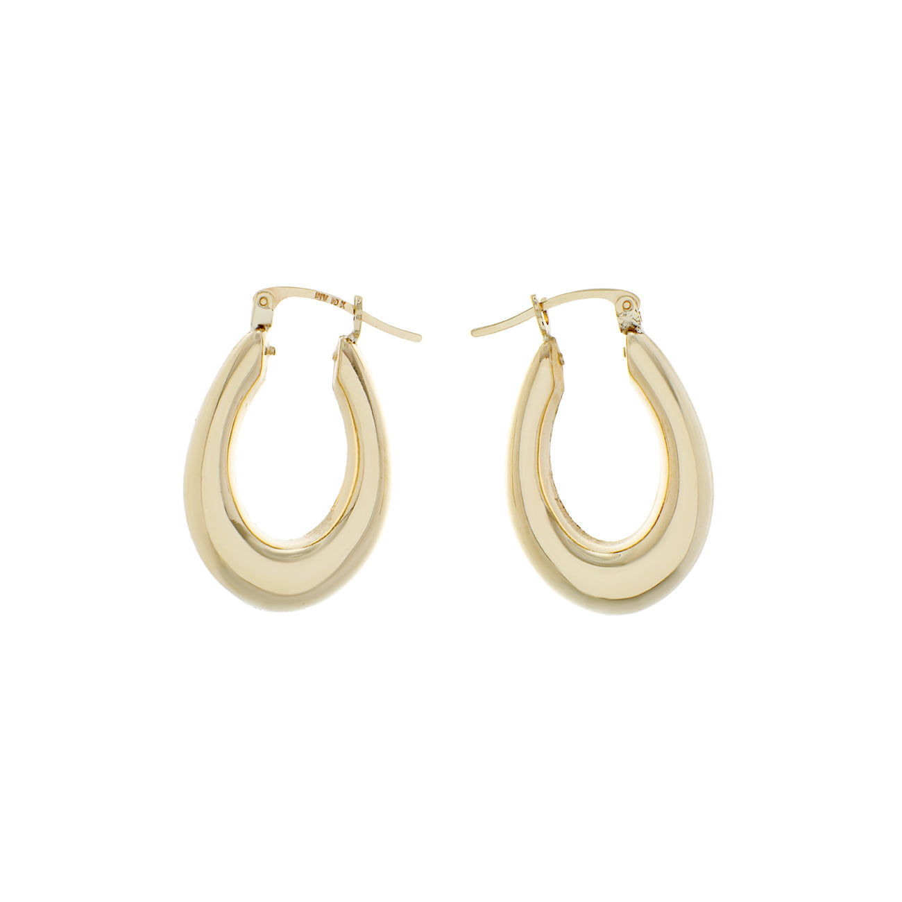 Exclusive 10K Yelllow Gold Hoop Earrings — Front View