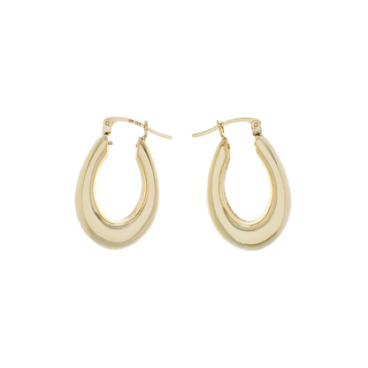 Exclusive 10K Yelllow Gold Hoop Earrings — Front View