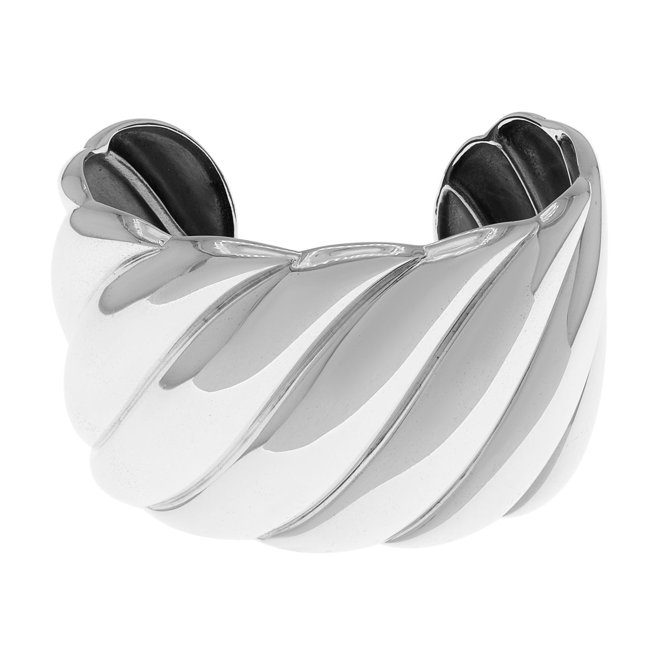 Exclusive David Yurman Sterling Silver Sculpted Cable Bracelet — Front View
