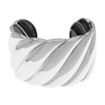 Exclusive David Yurman Sterling Silver Sculpted Cable Bracelet — Front View