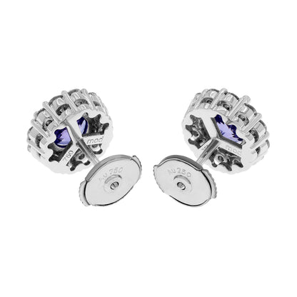 Exclusive 18K White Gold 2.30 Carat Tanzanite Earrings — Side View