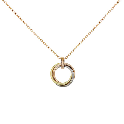 Exclusive Cartier 18K Diamond Trinity Pendant Necklace — Side View