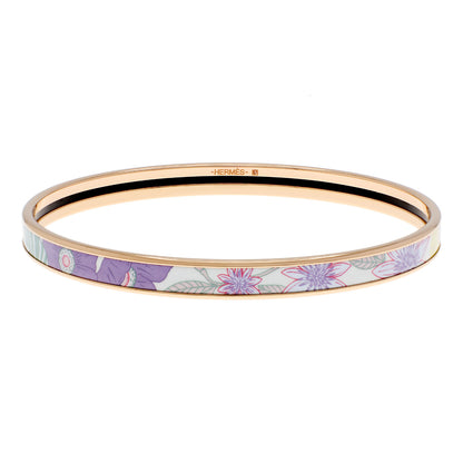 Exclusive Hermes Enamel Printed Precious Paradise Bangle — Front View