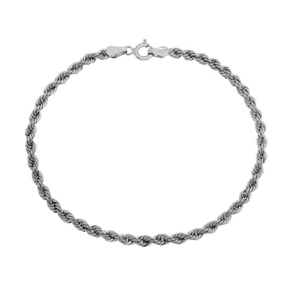 Exclusive 18K White Gold Rope Bracelet — Front View