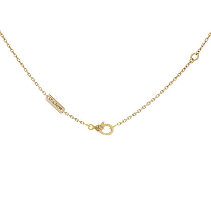 Exclusive Van Cleef & Arpels 18K Yellow Gold Diamond Vintage Alhambra Pendant Necklace — Back View