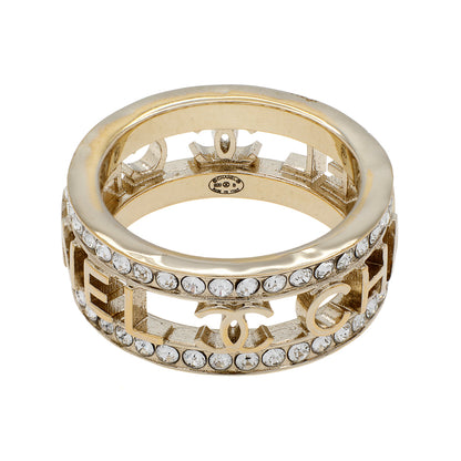 Exclusive Chanel Crystal CC Ring — Front View