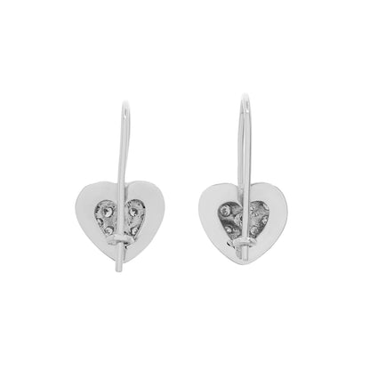 Exclusive 18K White Gold 0.86 Carat Dome Heart Diamond Earrings — Side View