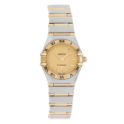 Exclusive Omega Stainless Steel 18K Yellow Gold Constellation Quartz 1262.10.00 — Front View