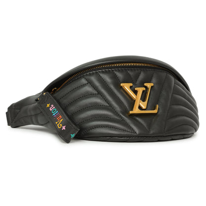 Exclusive Louis Vuitton Black Quilted Calfskin New Wave Bumbag — Back View