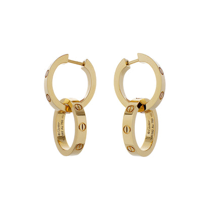 Exclusive Cartier 18K Yellow Gold Multiwear Love Earrings — Side View