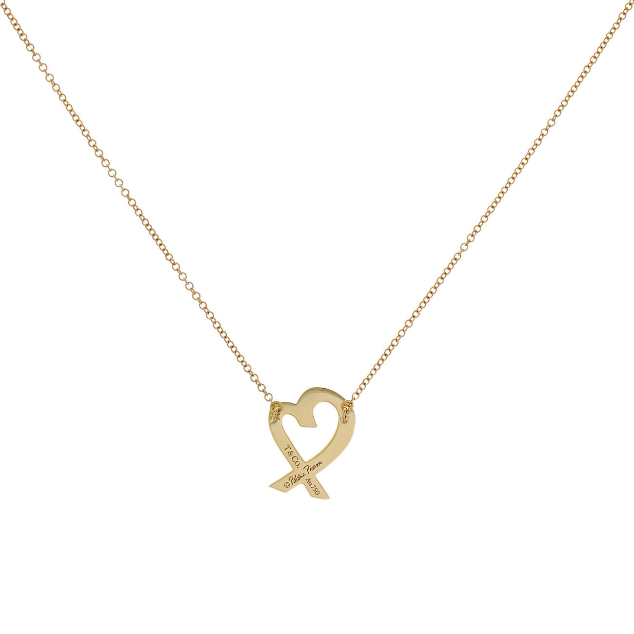Exclusive Tiffany & Co. 18K Yellow Gold Paloma Picasso Loving Heart Pendant — Side View