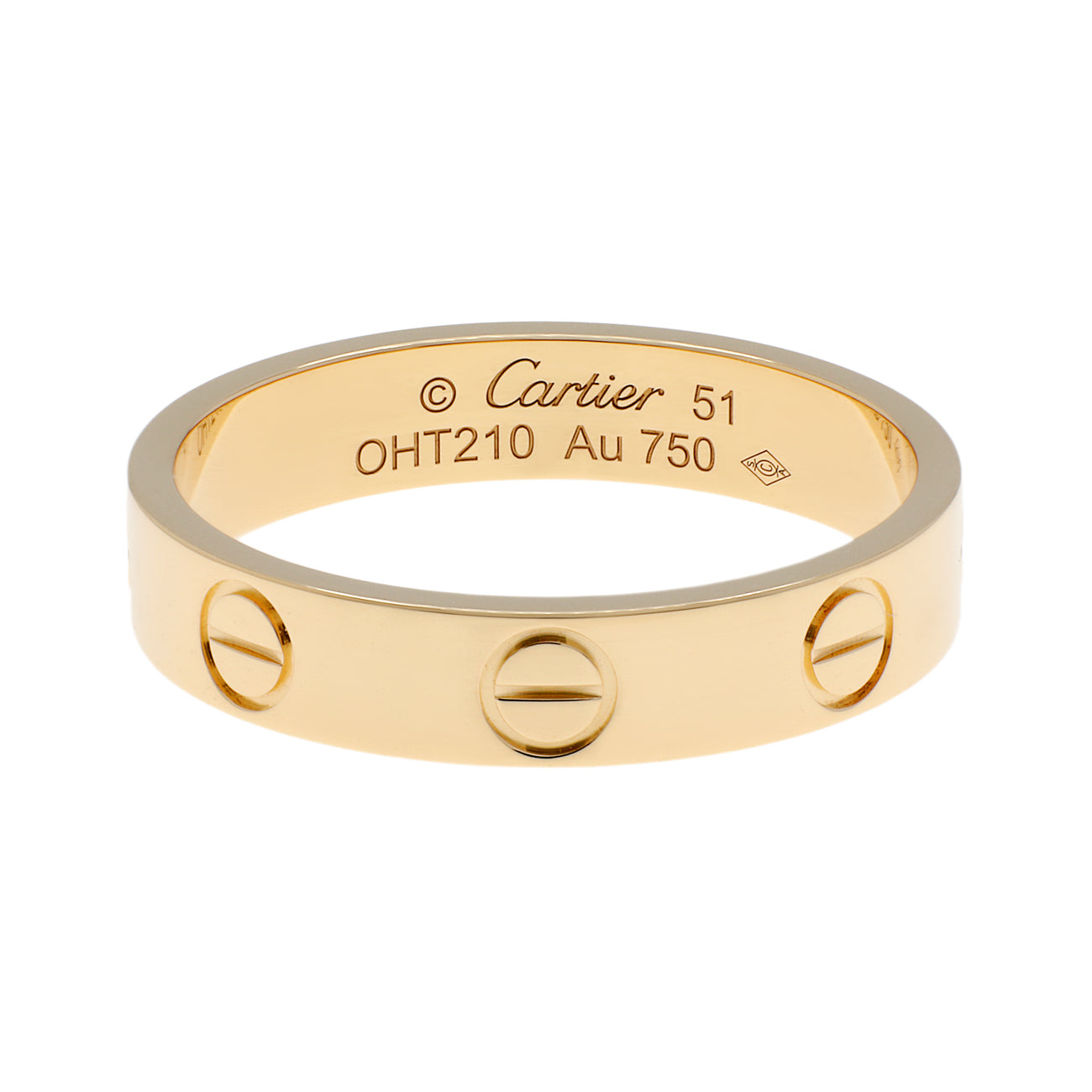 Exclusive Cartier 18K Yellow Gold Love Wedding Band — Front View