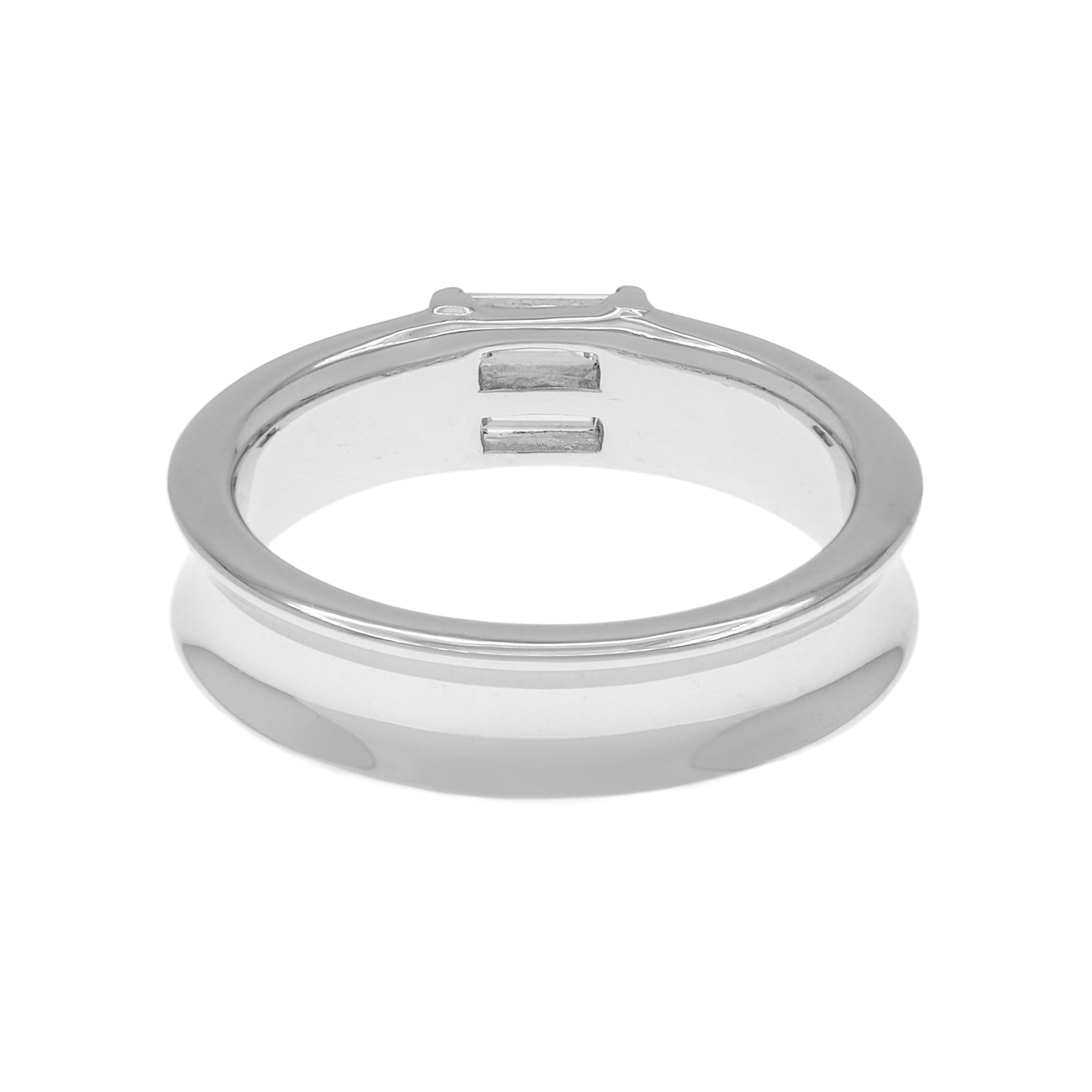 Exclusive Tiffany & Co 18K White Gold Baguette Diamond Band — Side View