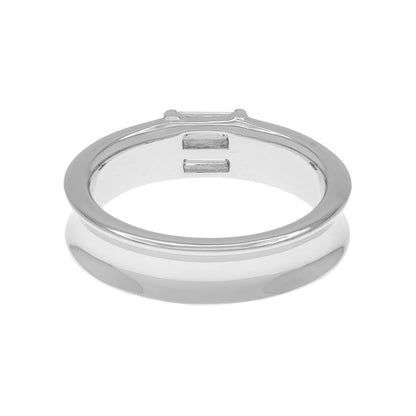 Exclusive Tiffany & Co 18K White Gold Baguette Diamond Band — Side View