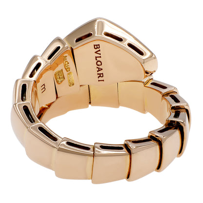 Exclusive Bulgari 18K Rose Gold Diamond Serpenti Viper Ring — Side View