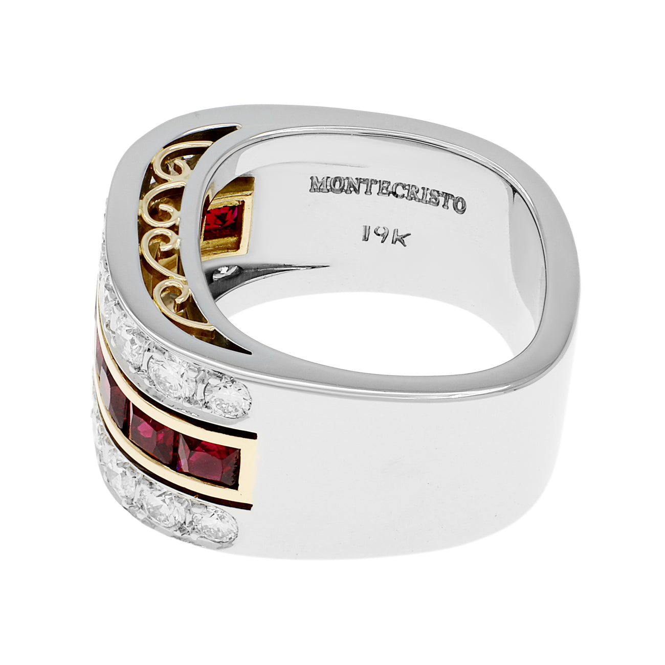Exclusive 19K Montecristo 1.68 Carat Ruby Diamond Band Ring — Side View