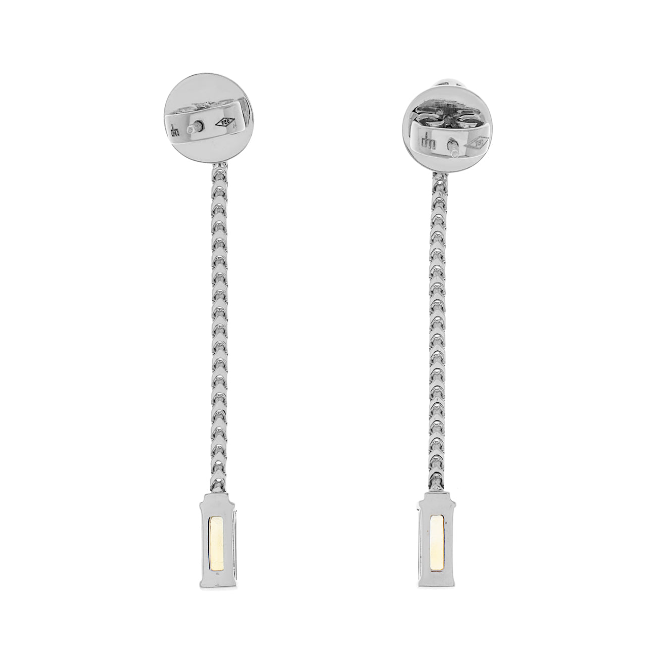 Exclusive 18K White Gold Di Modolo Diamond Citrine Drop Earrings — Side View