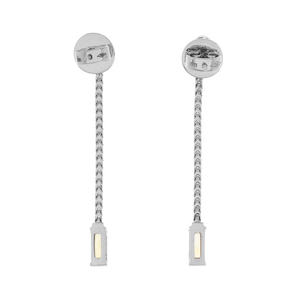 Exclusive 18K White Gold Di Modolo Diamond Citrine Drop Earrings — Side View