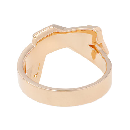 Exclusive Hermes 18K Rose Gold Kelly Gavroche Ring — Side View