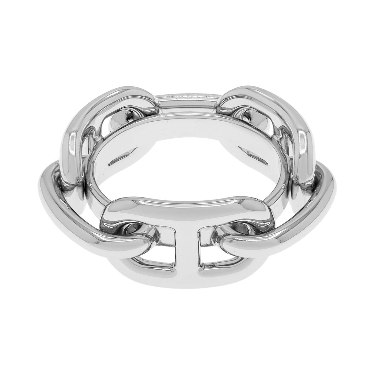 Exclusive Hermes Palladium Regate Scarf Ring — Side View
