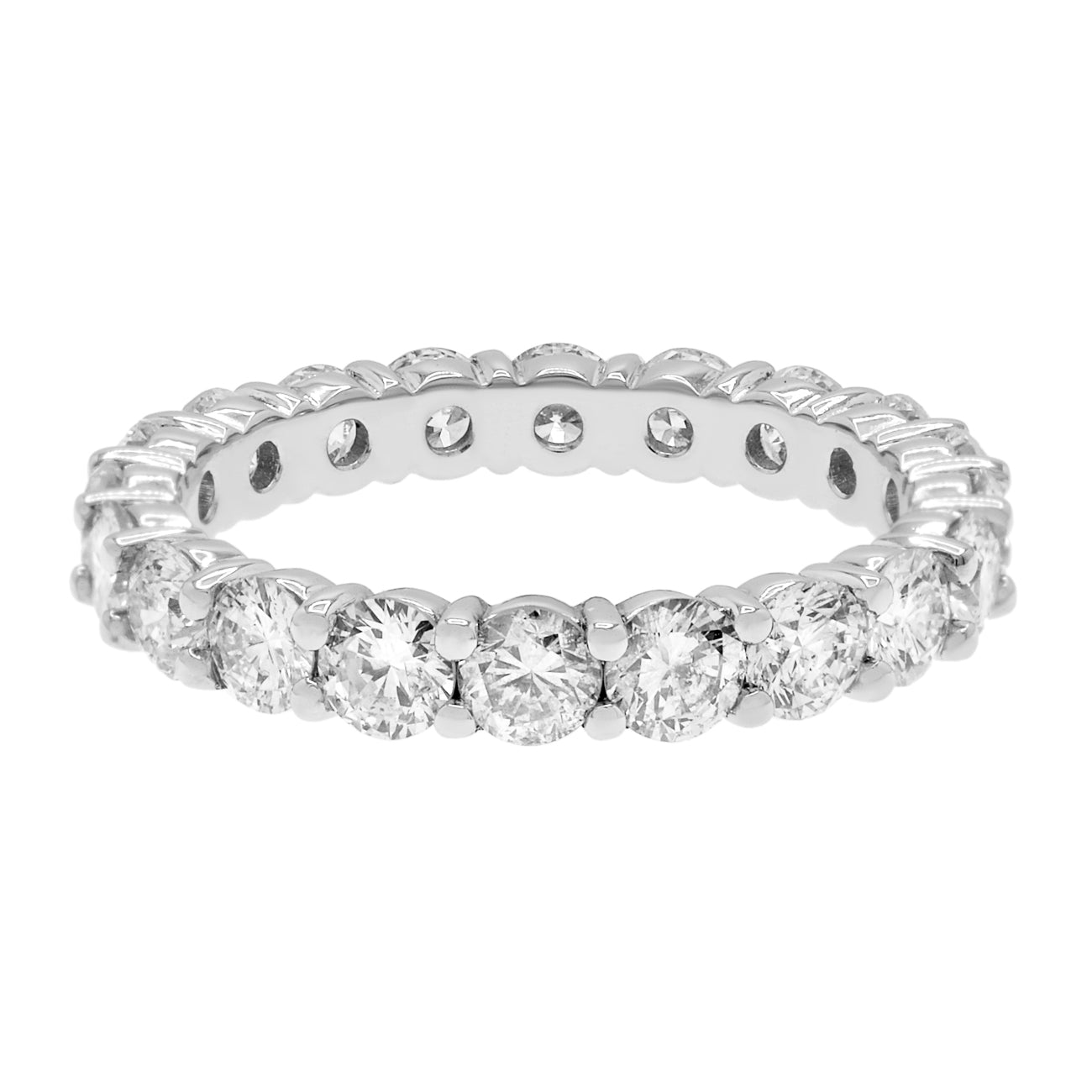 Exclusive 18K White Gold 2.20 Carat Diamond Eternity Band — Side View