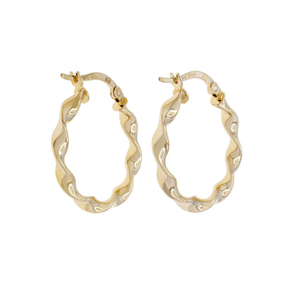 Exclusive 14K Yellow Gold Twist Hoops — Side View