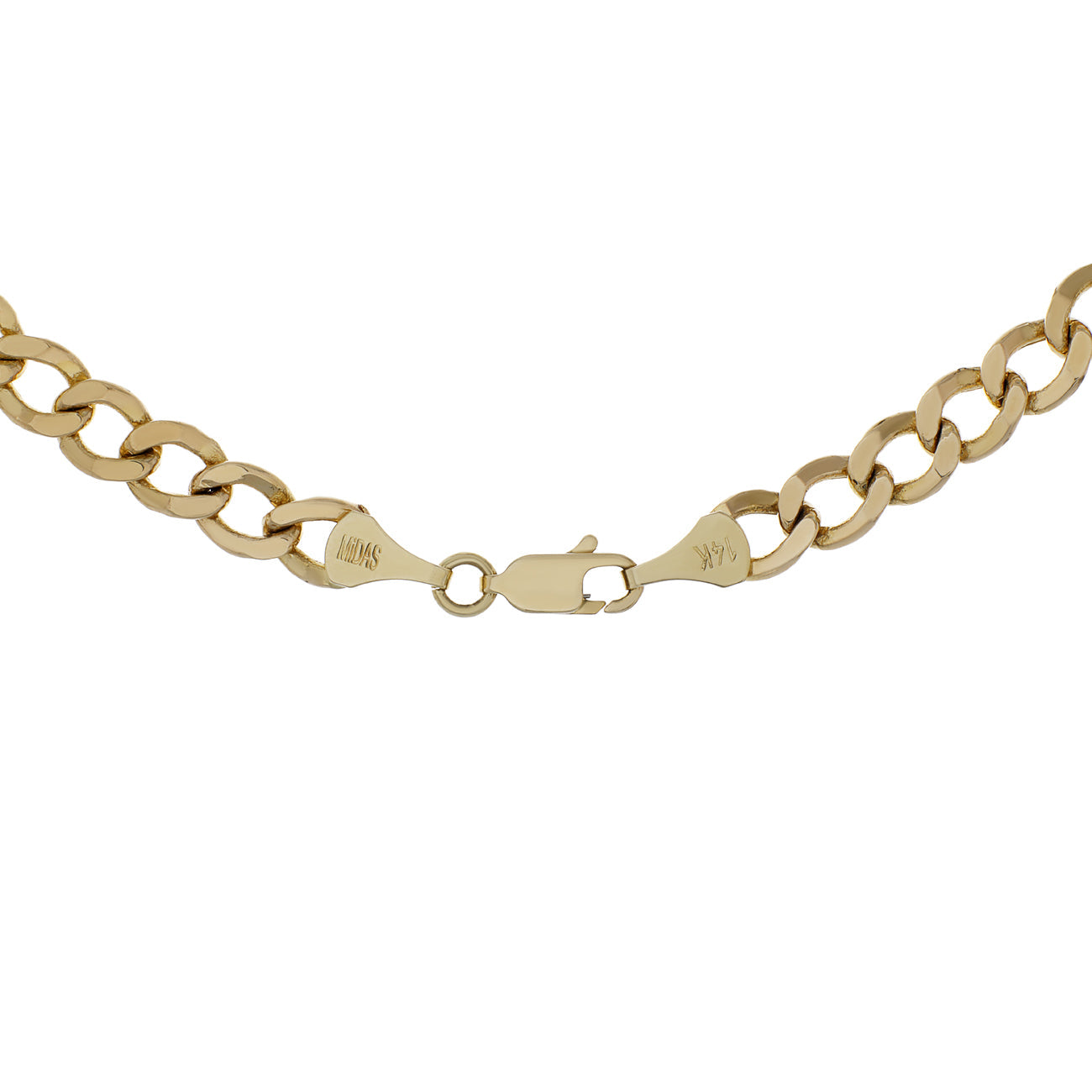 Exclusive 14k Yellow Gold Curb Link Chain — Side View