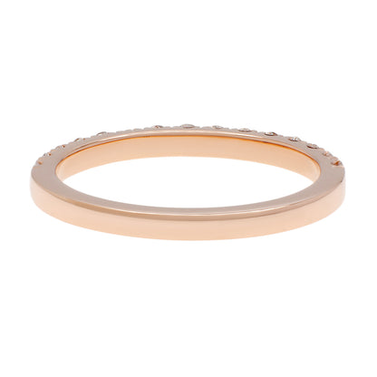 Exclusive 18K Rose Gold Diamond Half Eternity Band Ring — 3.5 — Side View
