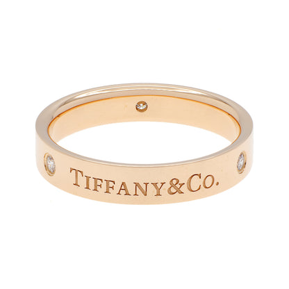 Exclusive Tiffany & Co 18K Rose Gold Diamond 4mm Band Ring — Side View
