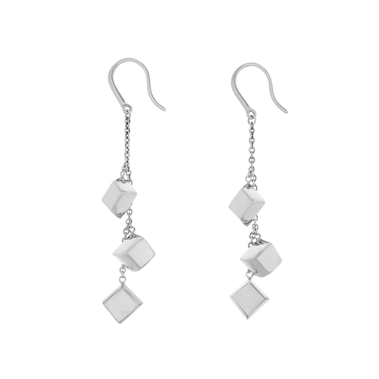 Exclusive Tiffany & Co. Sterling Silver Frank Gehry Torque Drop Earrings — Front View