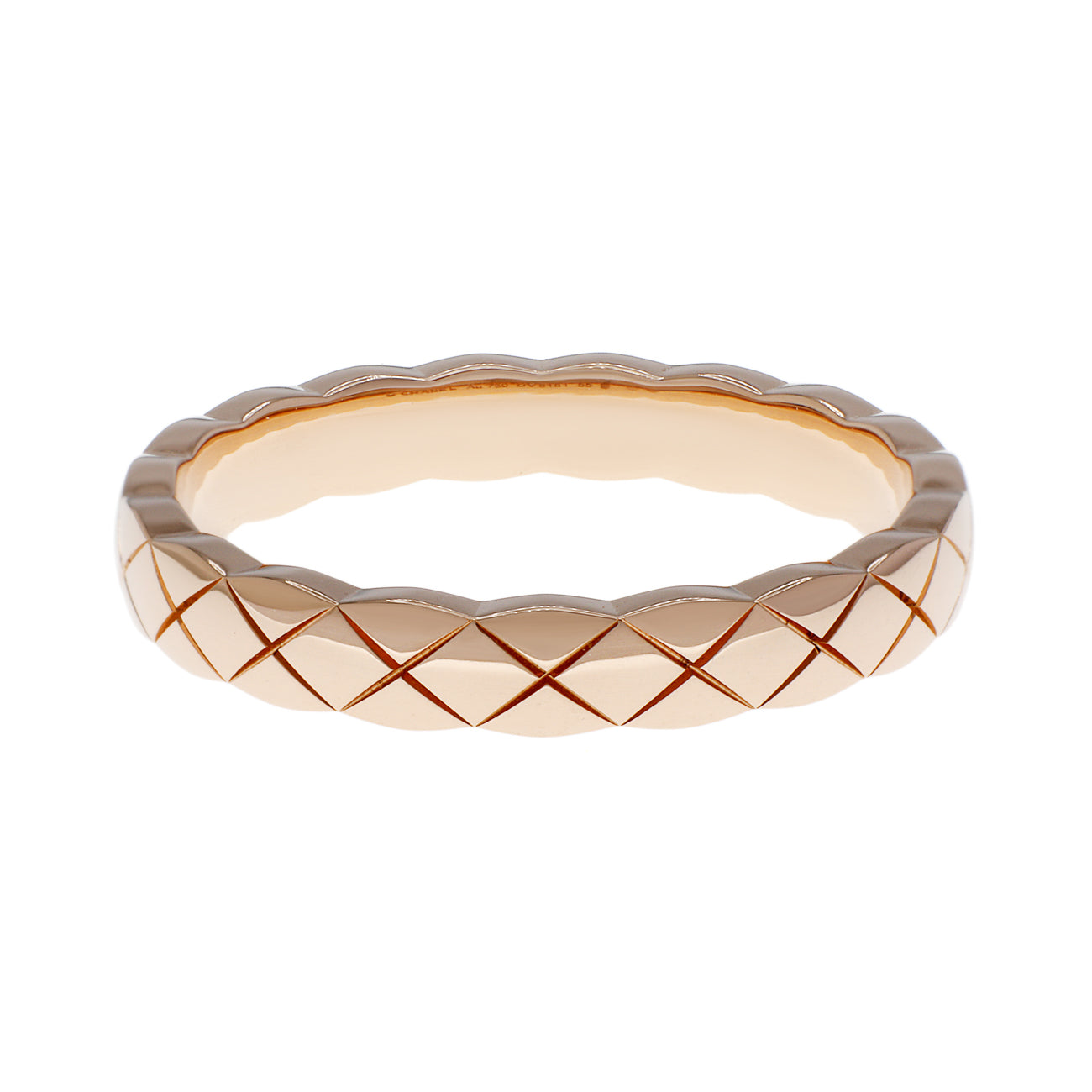 Exclusive Chanel 18K Beige Gold Mini Coco Crush Ring — Side View