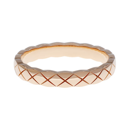 Exclusive Chanel 18K Beige Gold Mini Coco Crush Ring — Side View