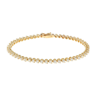 Exclusive 14K Yellow Gold 2.65 Carat Tennis Bracelet — Front View