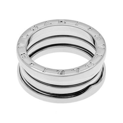 Exclusive Bulgari 18K White Gold B.zero1 Three-Band Ring — Side View