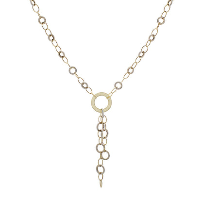 Exclusive 10K Yellow/White Gold Lariat Necklace — Front View