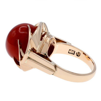Exclusive 14K Rose Gold Coral Ring — 4.5 — Side View