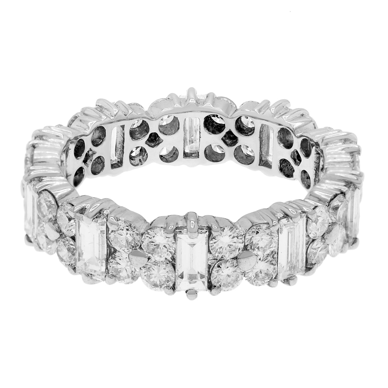 Exclusive 18K White Gold 2.30 Carat Diamond Eternity Band — Side View